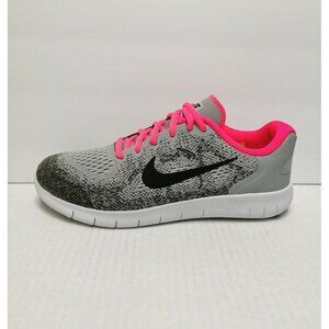 Nike Free RN 2017 GS Running Shoes GIRLS Size 6Y Grey /Pink [904258-001] Sneaker